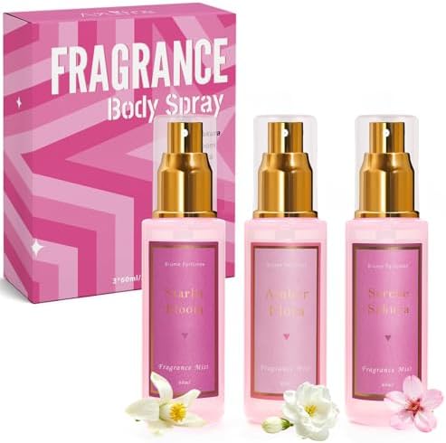 Azulfra Body Spray for Women 3 Pack, Body Fragrance Mist Gift Set, Travel Size, Each 2 Fl.oz