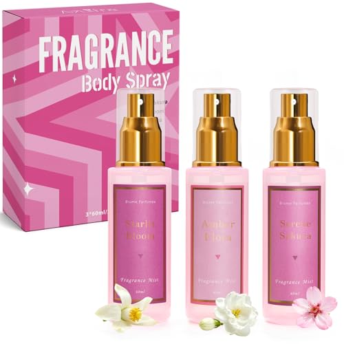 Azulfra Body Spray for Women 3 Pack, Body Fragrance Mist Gift Set, Travel Size, Each 2 Fl.oz