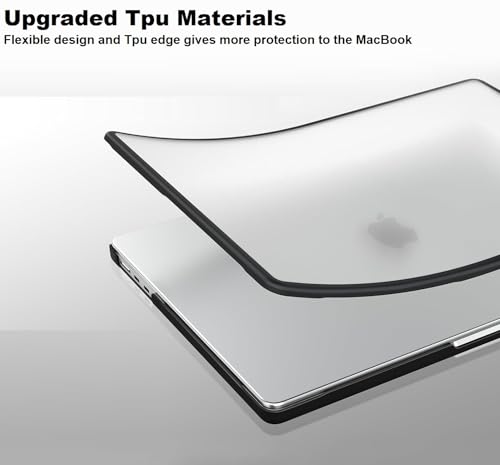 Image of Midkart Case Compatible with MacBook Air 13.6 inch M5 M4 M3 M2 Release 2026-2022 A3449 A3240 A3113 A2681 Hard Shell Cover Keyguard Dust Plugs for MacBook Air 13 inch Case, Semi-Transparent & Black