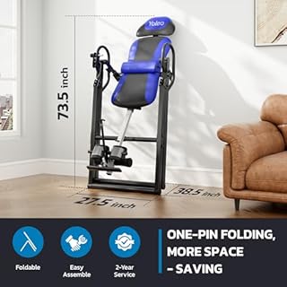 YOLEO Inversion Table for Back Pain 2026 Foldable Inversion Table w/Removable Lumbar Pad, Reversible Ankle Holders, Easy Assembly