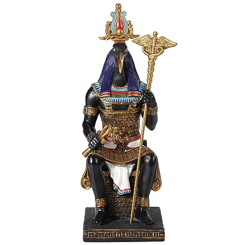 Estatua de Resina de Thoth de 9 1/4 Pulgadas Negro y Oro miniatura 1