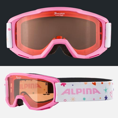 Foto von ALPINA PINEY - Beschlagfreie, Extrem Robuste & Bruchsichere Skibrille Mit 100% UV-Schutz Für Kinder, rose-rose, One Size