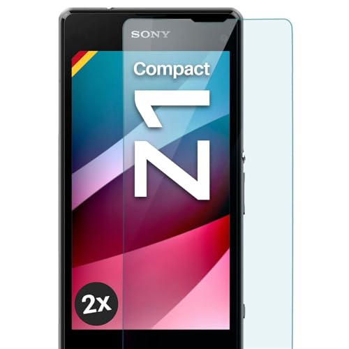 moex Cristal Templado Transparente Compatible con Sony Xperia Z1 Compact, película Protectora de Pantalla inastillable, blindada, 2 Piezas