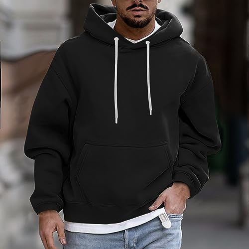 Men'S Hoodies,Big And Tall Plain Hoodie Sweatshirts Fashion Hooded Pullover Casual Long Sleeve Fall Top M-4Xl2