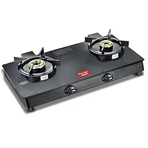Prestige Svachh Neo GTSN 02 Toughened Glasstop Gas Stove with Liftable 2 Burners (Black)