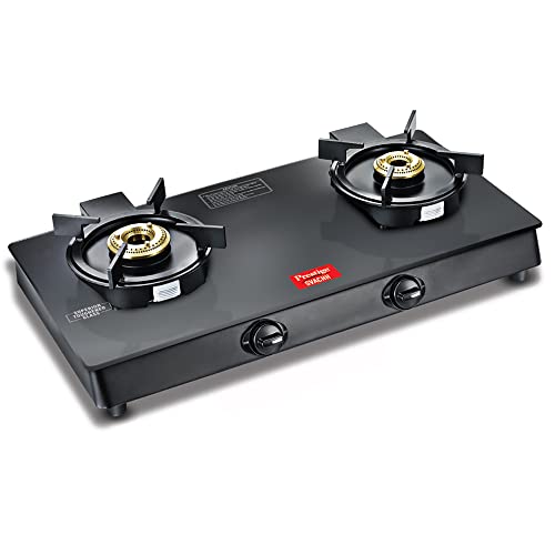 Prestige Svachh Neo GTSN 02 Toughened Glasstop Gas Stove with Liftable 2 Burners (Black)