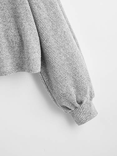 Image of SweatyRocks Women's Crewneck Long Sleeve Knit Crop Top Cropped Sweaters | Casual Raglan Sleeve Loose Lightweight Crop Sweater, Basic Classic, Fall Fashion Winter Clothes
