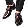 Work Shoes Men Leather Shoes Men Thick Patent Shoes Leisure Flat Latin Dance Shoes Formal Wedding Shoes Smooth Leather Pumps Outdoor Mary Jane Oxford Shoes Barefoot Shoe 1, Wine Red, 9 UK #2