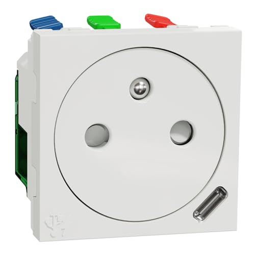 Prise 2P+T Schneider Unica NU301518 avec USB C 10.5W à connexion rapide