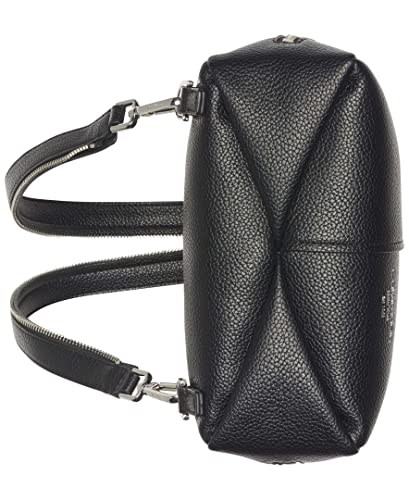 Image of Calvin Klein Women's Myra Backpack for Women - Vegan Leather Convertible Sling Backpack, 2 Pockets, Black /Silver, One Size