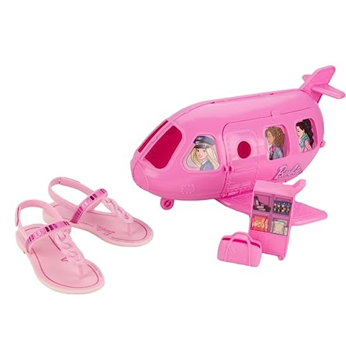 Sandalia Barbie Rasteira Meninas com Brinquedo Avião 22936