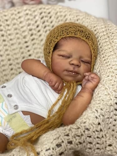 Muñeca Reborn Realista Negra 18 Pulgadas Cuerpo Completo miniatura 2
