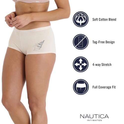 Image of Nautica Women's Cotton Boyshort Underwear Set, 5-Pack
