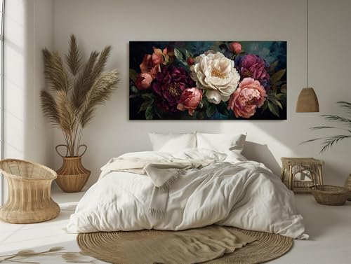 Impressions sur toile de fleurs au rendu artistique de peinture à l'huile