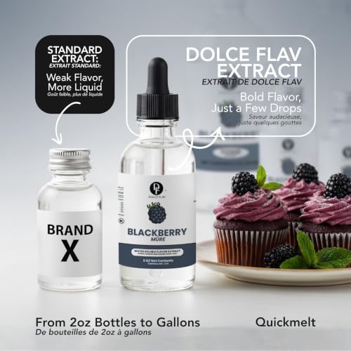 Image of Dolce Flav Blackberry Extract | 2 Oz. | Baking Flavor Concentrate for Cakes, Cocktails, Frosting & Smoothies - Highly Concentrated, Included Measured Pipet