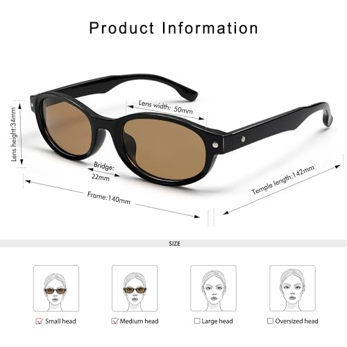 Retro 90s Oval Sunglasses for Women Men Y2K Slim Design Cateye Shades Trendy Sunnies AP36714