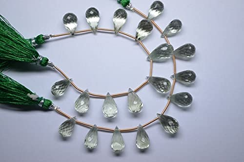 Améthyste verte naturelle facettée 14mm perles briolettes de qualité supérieure