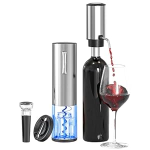 BGFOX 4-in-1 Rechargeable Electric Wine Opener Win...