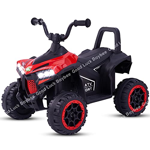 Goodluck Baybee Electric Kids Ride On Powered Car For Kids With Mp3 Player, Usb, Led Headlights, Foot Pedal Jeep Racing Car|Battery Operated Ride On For Girls,Boy (Beach Bike, Red) (Red)