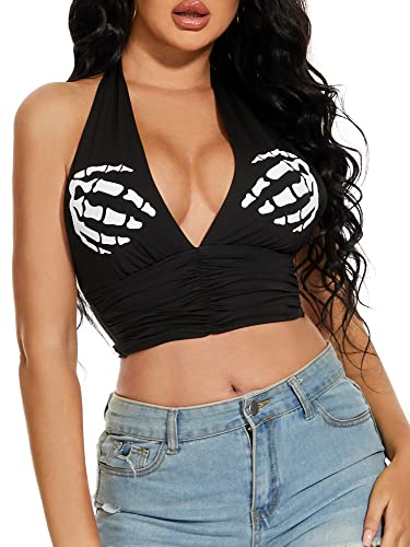 Women Summer Going Out Halter Crop Tank Top2