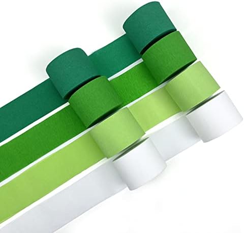Green Crepe Paper Streamers 8 Rolls 656 ft Crepe Paper Decorations for Birthday Party, Baby Shower or Reunion (Green Gradient)