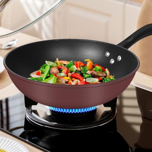 Wok antiadherente de hierro fundido 12.6 pulg miniatura 5