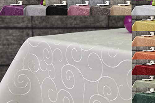 Ornament Damast Tischdecke eckig 160x360 Creme*