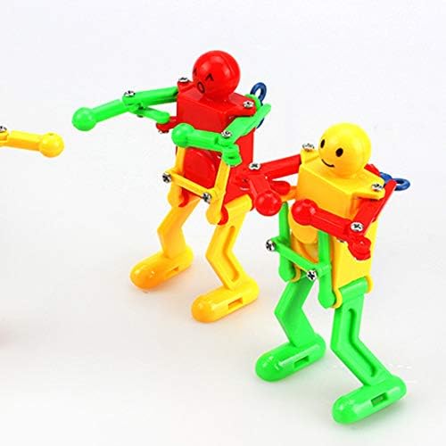 rongweiwang 3pcs Children Kids Plastic Clockwork Spring Wind-Up Dancing Robot Wind-Up Dancing Robot Children Toy Developmental Gift Toys Random Color