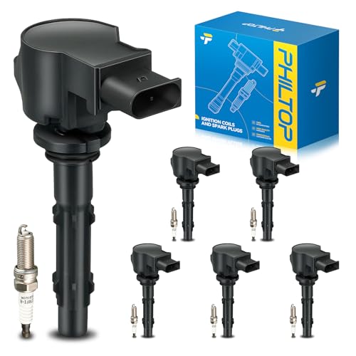Image of PHILTOP Ignition Coil Pack and Spark Plugs Fits for Benz 2008-2012 C300, 2006-2010 E350, 2010-2012 GLK350, 2007-2011 S550, 2007-2012 GL450, 2006-2009 ML350, 2011 E350 3.5L, 6PCS UF535