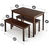 Amazon.com - Zinus Juliet Espresso Wood Dining Table with Two Benches ...
