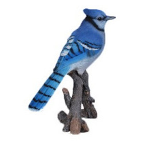 Estatua de pájaro azul en rama miniatura 3