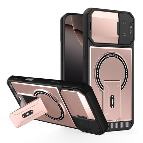 Coque iPhone 17 rigide silicone or rose antichoc protégeant l'appareil photo arrière