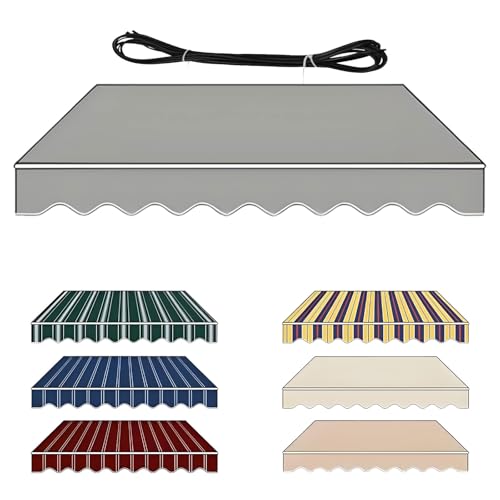 Toile rétractable de store de terrasse 4x3.7m gris en tissu polyester durable