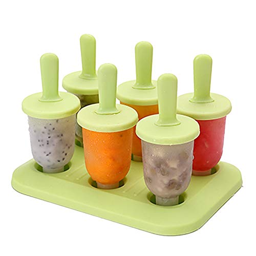 Holshop 6PCS Popsicle Molds Ice Pop Makers Ice Pop Molds Ice Bar Maker