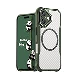 Panda Baby iPhone 16ケース MagSafe対応 半透明カバー 薄型 耐衝撃バンパー マット質感 レンズ全面保護 (グリーン)