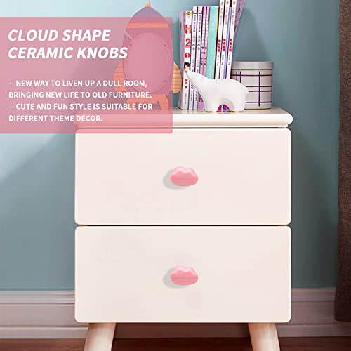 Bmgop 8Pcs Cloud Drawer Knobs Pink Ceramic Clouds Knobs For Nursery Dresser, Cute Cabinet Knobs Kitchen Pull Handle Decorative Knobs For Kids Children Bedroom #TOP1