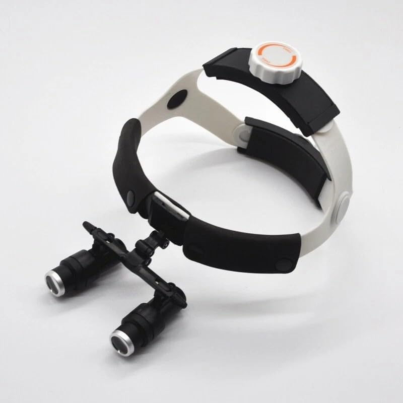 6.5X Binocular Loupes w/420mm Working Dist: Head Mount Adjustable Headband High Magnification Optical Glasses for Dental Surgery Simulation