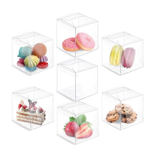 透明 ギフトボックス 50個セット 6*6*6cm 透明 プラスチックケース 折り畳みボックス 防水 クリアギフトボックス 組み立て簡単 小さい ボックス お菓子 小物入れ 新年 クリスマス ハロウィン 誕生日 結婚式 プレゼント包装 包装資材 商品展示