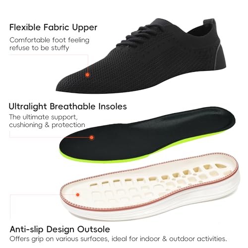 Mens Oxford Shoes, Comfortable Breathable Mesh Upper Fashion Dress Tennis Walking Sneakers Casual Lightweight Shoes for Men4