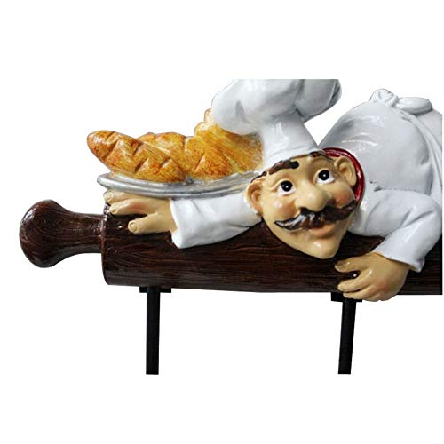 Realideas Cute Bakery Decorative Chef With Bread Figurine Wall Hooks Rack Hook Hanger For Home Kitchen Restaurant Oven Gloves/Hat/Cap/Coat/Apron thumb #4
