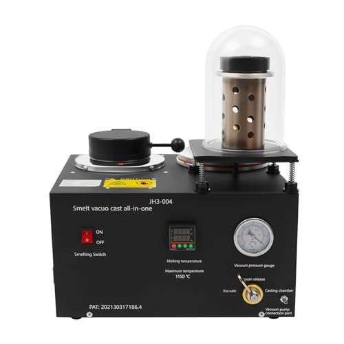 Vacuum Casting Machine, 110V 1/2 HP 3 CFM Jewelry Processing Suction Machines Cast Vacuum and Melting Tool High Temperature Refining Melting Furnace 2KG Gold Melting Furnace for Silver Gold Copper