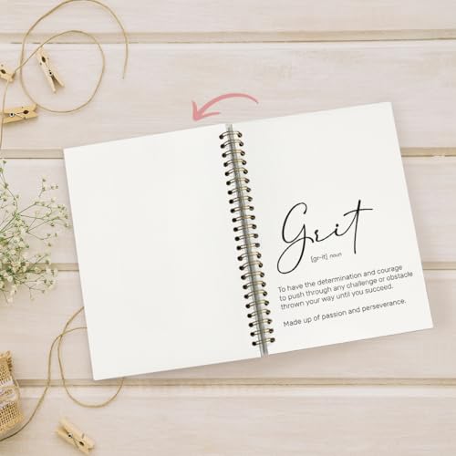 Bloc-notes inspirants Grit Definition pour le bureau et carnet à spirale 14x21 cm - 5