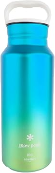 Snow Peak Recycled Titanium Aurora Bottle, Durable, Lightweight, Camping, Hiking, Backpacking Water Bottle, Ocean, 800ml