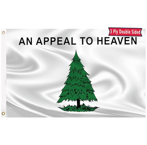 An Appeal to Heaven Flag 3x5 Three Layer & Double Sided Flag Polyester Fiber Bright Color with Durable Canvas Header and 2 Non Fading Brass Grommets