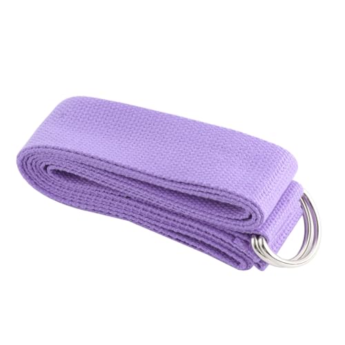 CLISPEED Langer Yoga Trainingsgurt aus Strapazierfähiger Baumwolle mit Sicherem Verschluss Dehnbares Fitness Stretchband für Verbesserte Beweglichkeit Farbe Lila