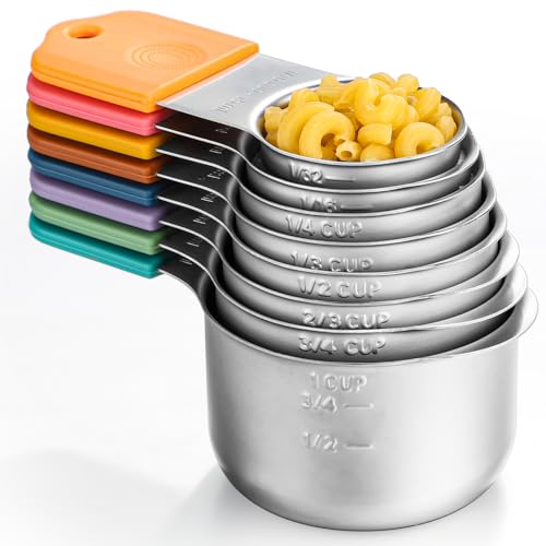 Magnetic Measuring Cups Set of 8 Stainless Steel Magnetic Measuring