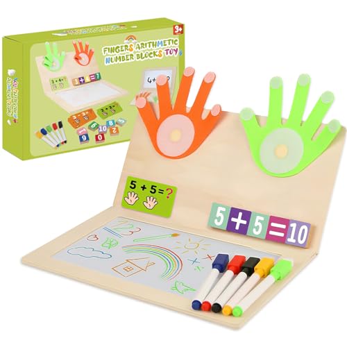 AEYAKA Juguete Montessori de Matemáticas de Madera para Niños 3-7 Años, Tablero de Conteo, Juegos Educativos para Suma y Resta, Regalo Didáctico para Niños y Niñas de Preescolar
