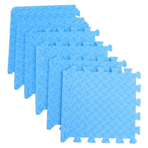 ELAYARD 6 Piezas Alfombrillas de Piso de EVA Gruesa con Textura de Tapetes Encajables de Puzzle Cojín Protector para Azul