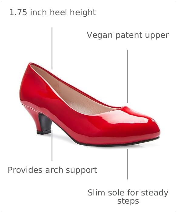 Image of Olivia K Women's Classic Closed Toe Kitten Heel Pumps | Dress, Work, Party Low Heeled