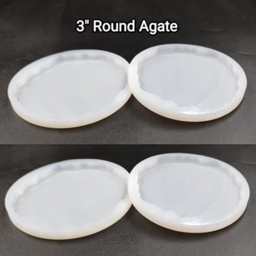 Image of R H Lifestyle Silicone Round Resin Art Mould Set of 4, 3 Inch